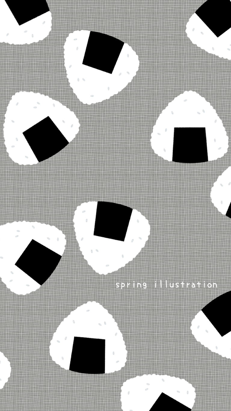 Spring Illustration おにぎり シンプルでかわいいイラストポストカード Spring Illustration おにぎり シンプルでかわいいイラストポストカード