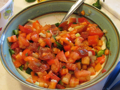 fresh tomato salsa with mint and jalapeno