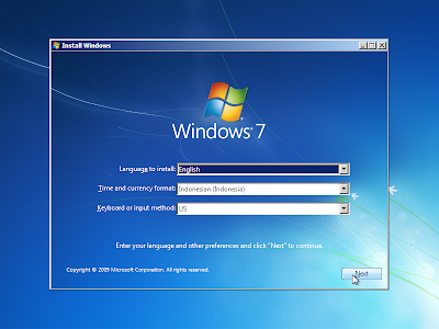 cara instal windows 7