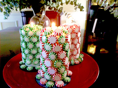 Christmas candy candles