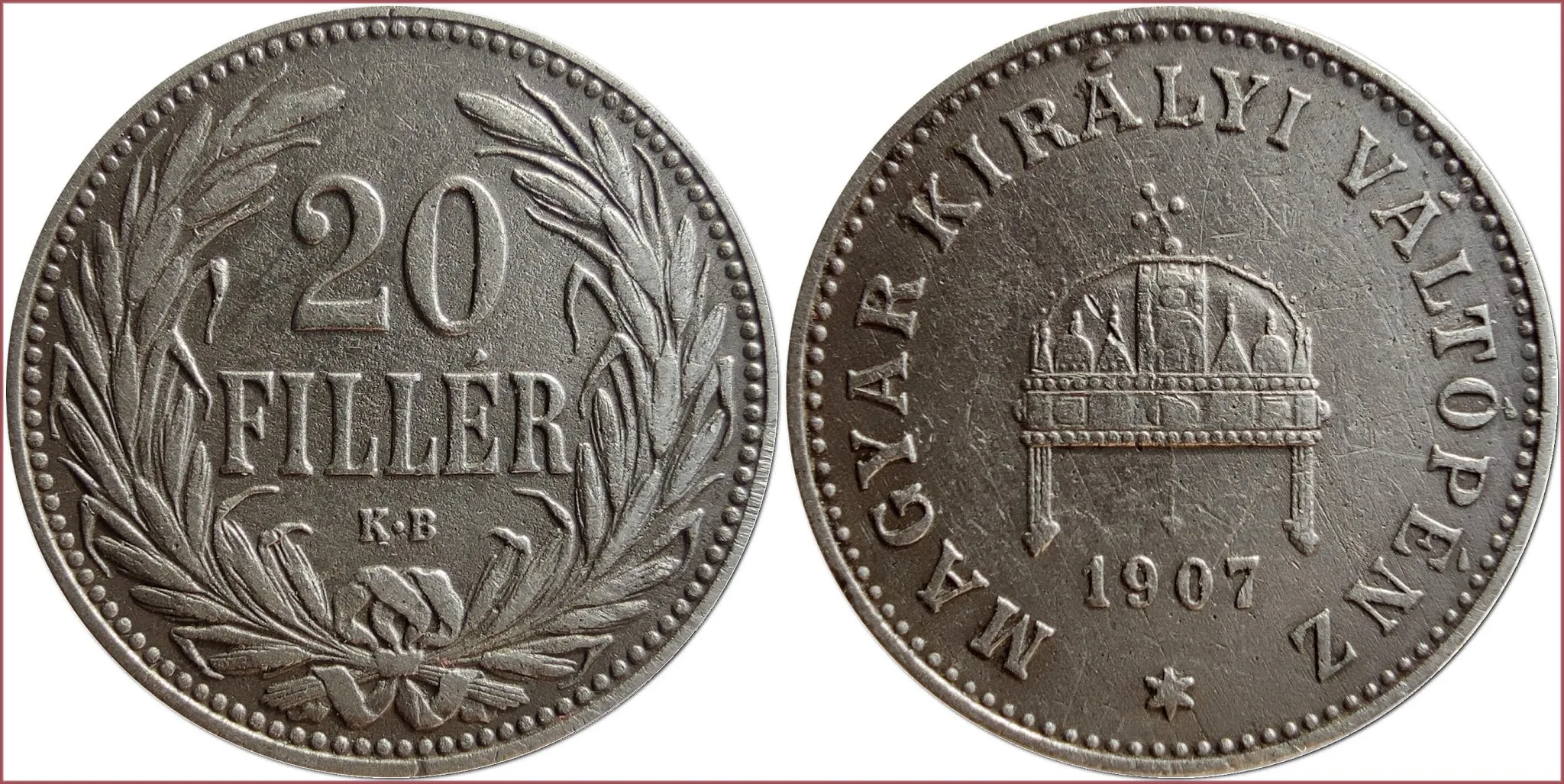 20 filler (fillér), 1907: Kingdom of Hungary