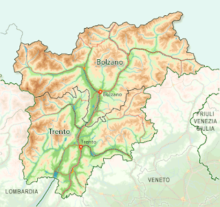 Mappa di Trentino Alto Adige