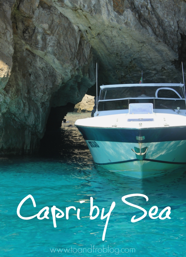 boat in blue lagoon, Capri, Italy