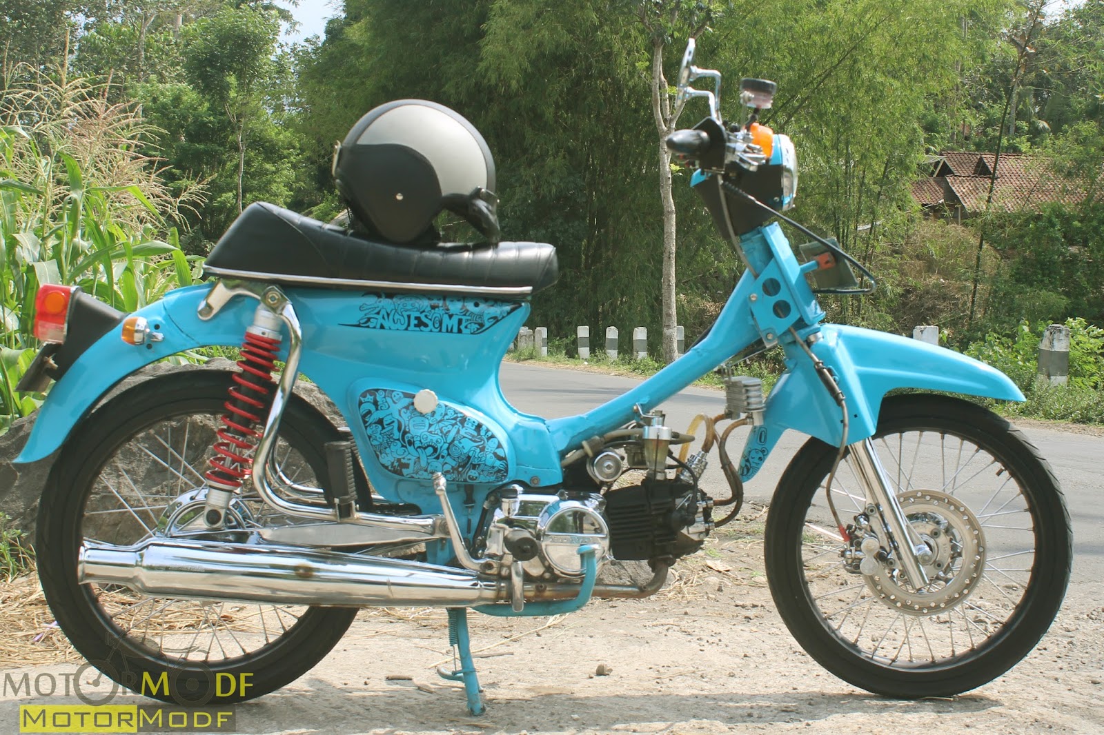  Aksesoris  motor  honda  c70 modifikasi honda  ria t Honda 