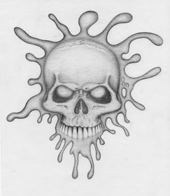 Skull Blob pencil 1994 This was going to be inside the eye of a much 