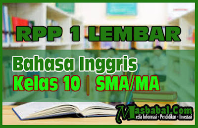 RPP 1 Lembar Bahasa Inggris Kelas 10 Tahun 2020