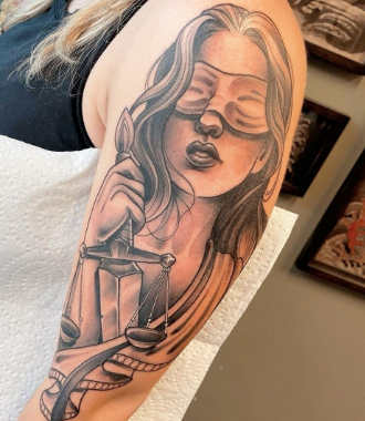 Lady Justice Tattoo, Design, Drawing, Ideas