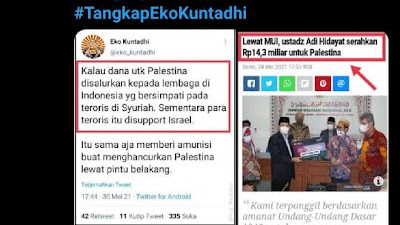 Dukung Ustadz Adi Hidayat Perangi Fitnah, Tagar 'Tangkap Eko Kuntadhi' Bergema di Twitter 