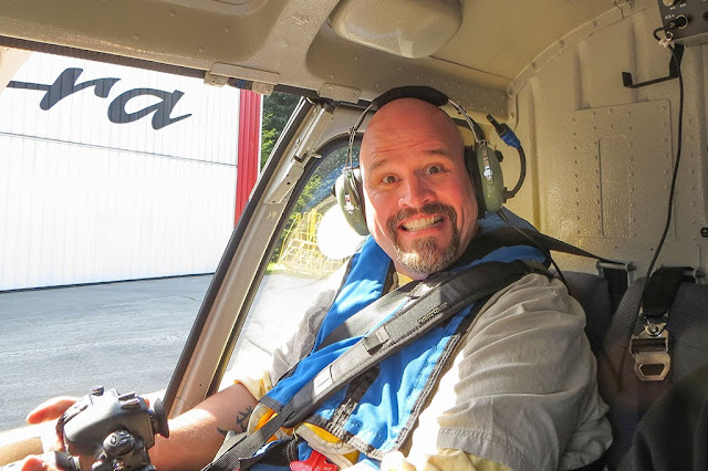 Bubba takes his first helicopter ride