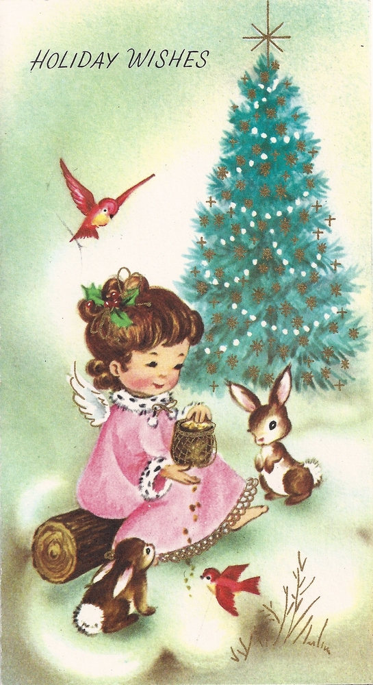 Leaping Frog Designs: Free Vintage Christmas Card Clip Art Holiday ...