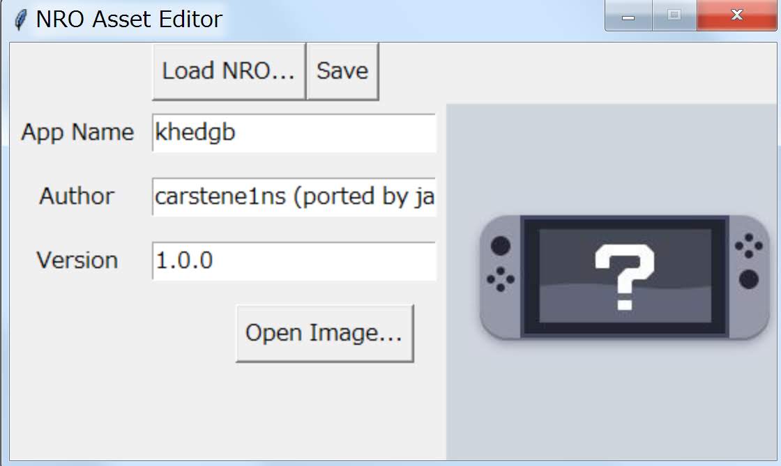 ニンテンドースイッチ 自作ソフトである Nro形式のファイルの表示される名前やアイコン画像を変更する方法 Nro Asset Editor