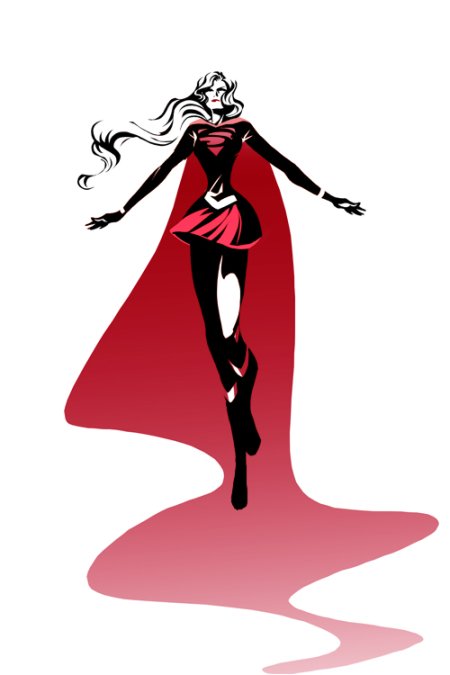 sho murase ilustrações singelas minimalistas espaço negativo mulheres super heroínas Supergirl