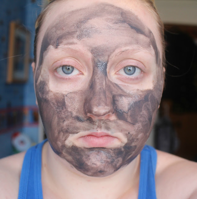 Photograph of the Avon Black Mineral Mask Directly after Applying