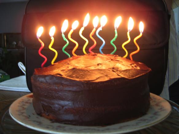 happy birthday cake with candles