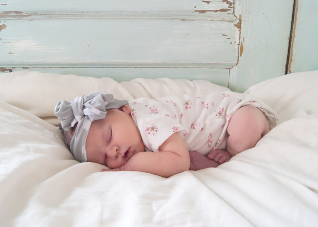 Newborn Photos with vintage door background