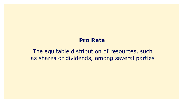 The equitable distribution of resources, such as shares or dividends, among several parties.