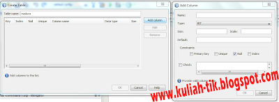 create tabel di mysql menggunakan netbeans