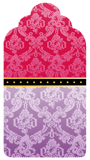 White Damasks in Lilac and Pink Free Printable Bookmarks.