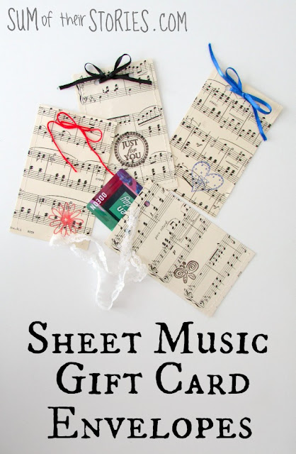 Sheet Music Gift Card Envelopes