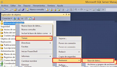 restaurar una Base de datos con SQL SERVER 2014