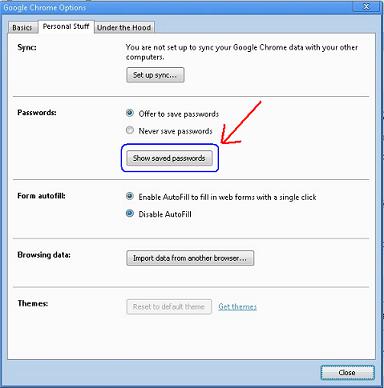 Jendela option Google Chrome