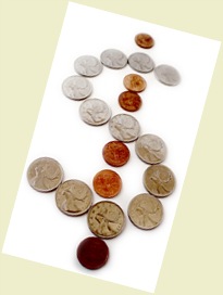 Coins in form of Dollar Sign