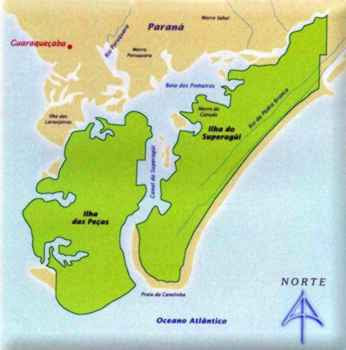 Mapa do Parque Nacional do Superagüi - Paraná