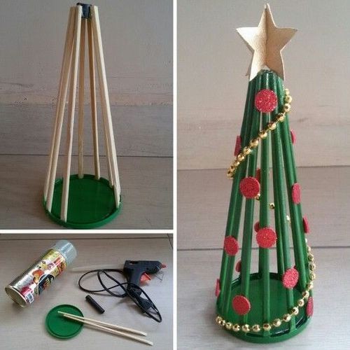 Decoração de Natal feita com reciclagem