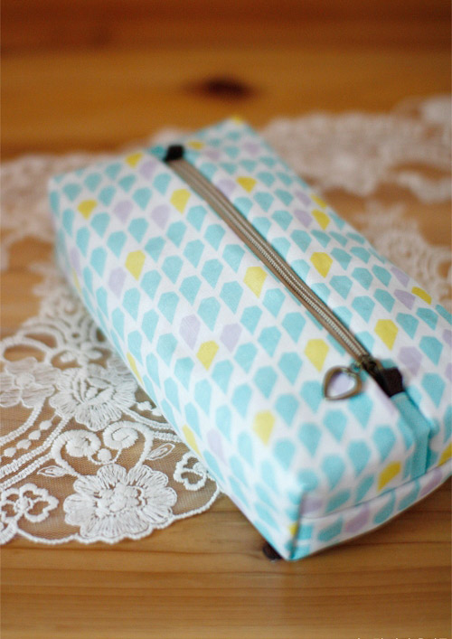 Easy Zippered Box Pouch Tutorial in Pictures.