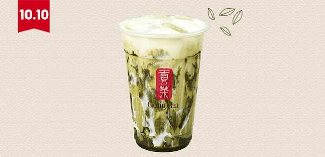 Gong Cha, Shopee,  10.10 Festival Drinks. 10.10 Brands Festival, Matcha Lovers, Matcha Latte, Matcha Coffee Latte, Matcha Marble, Bubble Tea, Food