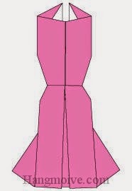 Bước 14: Hoàn thành cách xếp váy dạ hội bằng giấy theo phong cách origami. 