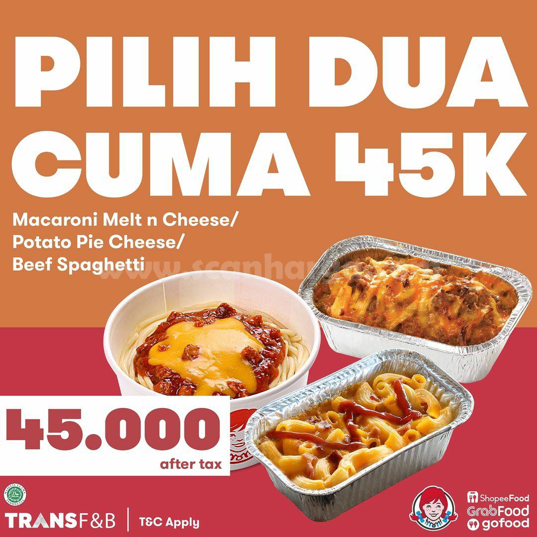 Wendy's Promo Pilih Dua Cuma Rp. 45.000