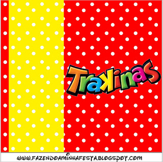 Red, Yellow and Withe Polka Dots Free Printable  Labels.