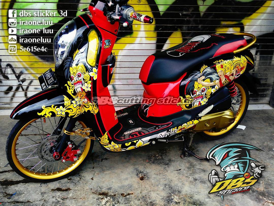 Cutting Sticker Honda Scoopy Barong Balinese DBS Cutting Sticker 3D