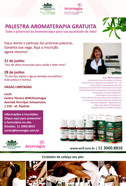 Já estão abertas as incrições para mais duas palestras gratuitas sobre Aromaterapia by Aromagia e WNF.... Inscreva-se já!