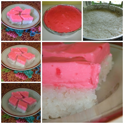 Resipi kuih talam warna pink yang girlish