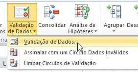 lista suspensa no Excel