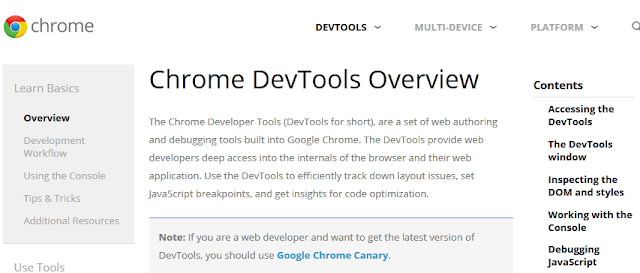 Chrom Developer Tools