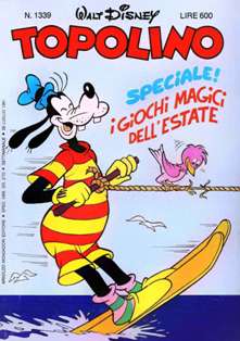 Topolino 1339 - 26 Luglio 1981 | ISSN 1120-611X | CBR 215 dpi | Settimanale | Fumetti Classici | Universo Disney
Numero volumi : IN CORSO
Topolino apparve in Italia il 30 marzo 1930, quando sul n.13 del settimanale torinese Illustrazione del Popolo, diretto da Lorenzo Gigli, fu pubblicata la prima striscia disegnata da Ub Iwerks e intitolata Le avventure di Topolino nella giungla. Due anni dopo si ha il primo libro illustrato italiano con le sue immagini: Sua Altezza Reale il Principe Codarello e, poco più tardi, il 31 dicembre 1932, esce il primo numero di Topolino in formato giornale, edito da Nerbini.
Sulla falsariga del celebre Corriere dei Piccoli, anche Topolino si presentava ai lettori con periodicità settimanale e si apriva con una breve storia in cui le didascalie sono scritte in rima e realizzata da Giove Toppi, che divenne quindi il primo autore Disney italiano. Sul settimanale della Nerbini, comunque, trovano spazio soprattutto le strisce e le tavole realizzate da Floyd Gottfredson. In queste storie vengono anche introdotte delle didascalie in rima, scritte dal primo direttore della rivista, Paolo Lorenzini (detto Collodi Nipote in quanto nipote di Carlo Collodi), e viene anche assegnato il nome definitivo alla spalla di Topolino, ovvero quel Pippo un po' lunatico e un po' svampito che sui libri della Salani veniva ancora chiamato Medoro.
Nerbini non si era assicurato correttamente i diritti di pubblicazione: quando aveva varato la sua rivista, infatti, si era rivolto al Consorzio Cinematografico E.I.A., il distributore dei cortometraggi di Topolino, quando in realtà i diritti per le riviste erano stati dati in mano al giornalista Guglielmo Emanuel dallo stesso Disney. Per cui, per un paio di numeri, la testata passò da Topolino a Topo Lino, per poi riprendere la nota testata con il n.7. Il Topolino Giornale era formato da otto pagine e non conteneva solo storie a fumetti Disney ma anche storie non-Disney che anzi erano di solito la maggioranza delle storie presenti in un numero.
Il numero 137 del Topolino Giornale, dell'11 agosto 1935, segna il passaggio di consegne da Nerbini alla Mondadori. Il fascismo, tuttavia, causò dei problemi al giornale. Dal 1938, il Min.Cul.Pop. (Ministero della Cultura Popolare) impone alla stampa di non editare più i protagonisti del fumetto popolare americano. Il solo Topolino è risparmiato, e così il suo logo e il suo personaggio possono continuare ad esistere nelle edicole italiane, ma in piena seconda guerra mondiale, a partire dal n.476 del 27 gennaio 1942, anche il settimanale è costretto a cedere alle restrizioni. Lo sostituisce Tuffolino, un ragazzetto dalle medesime caratteristiche fisiche, disegnato dal grande illustratore Pierlorenzo De Vita. Con la fine del fascismo, le avventure di Topolino poterono di nuovo essere pubblicate.
Alla fine degli anni quaranta, però, i giornali a fumetti che pubblicavano storie a puntate di non più di due tavole ad episodio erano irrimediabilmente in crisi, e così lo stesso Topolino, le cui vendite erano di gran lunga calate rispetto al periodo d'oro. Mondadori, però, non poteva rinunciare alla rivista da edicola per non perdere i ricchi diritti delle pubblicazioni da libreria, così decise un doloroso ma necessario cambio di formato e periodicità. Nel 1949 nasce così il periodico a fumetti Topolino formato libretto, all'inizio con cadenza mensile, quindi quindicinale e, infine, settimanale, fino a giungere a oggi al suo sessantesimo anniversario e con oltre 3000 numeri usciti, ricchi di storie tra le più famose, con autori da Carl Barks a Romano Scarpa, da Floyd Gottfredson a Giovan Battista Carpi e così via.