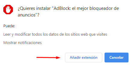 Añadir extensión