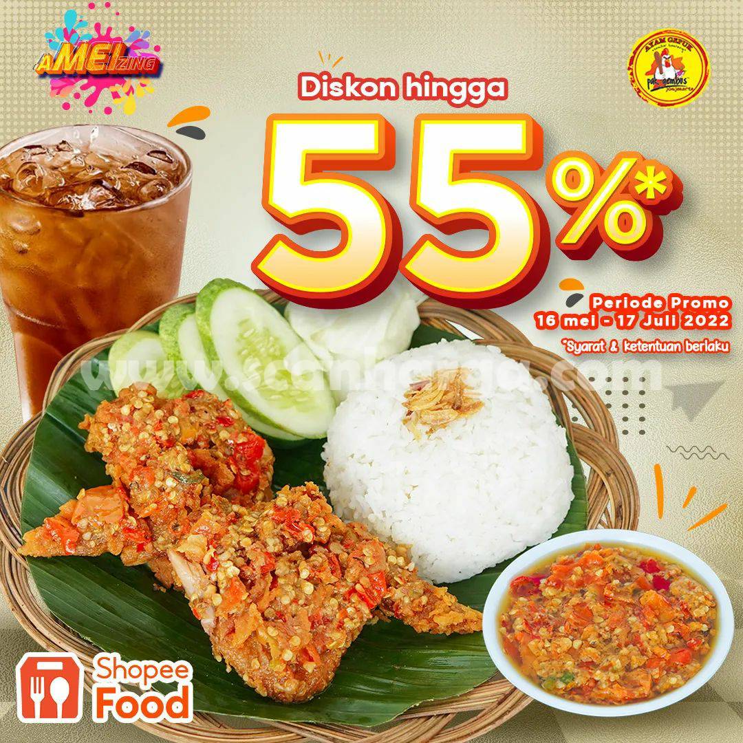 Promo Ayam Gepuk Pak Gembus Diskon 55% Via ShopeeFood