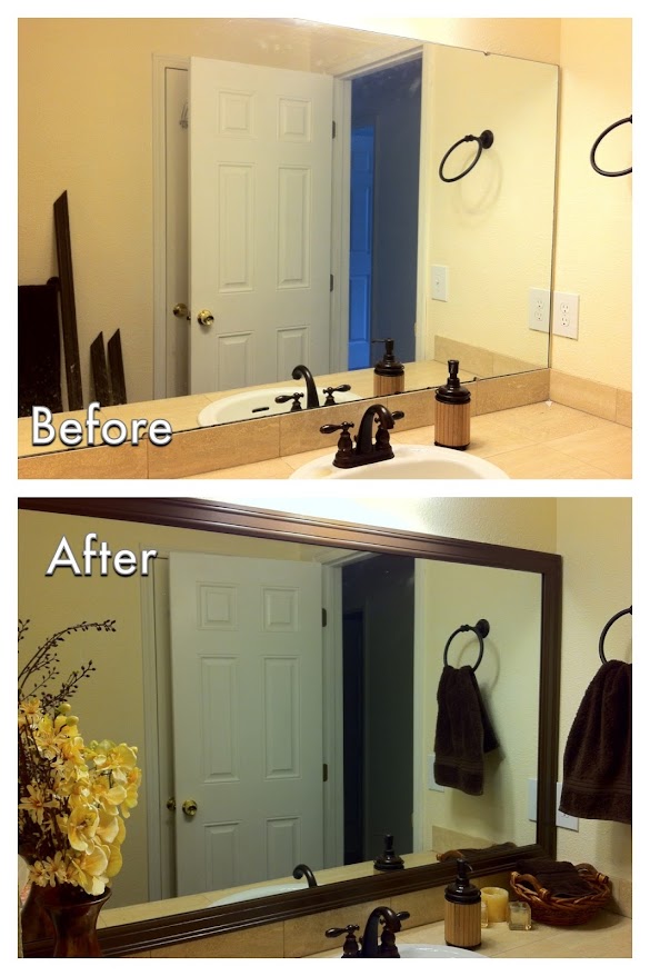 Framing Bathroom Mirror Ideas : cheriesparetime: Frame a Mirror with Clips / It's one of your biggest bathroom features, and also one of the least special.