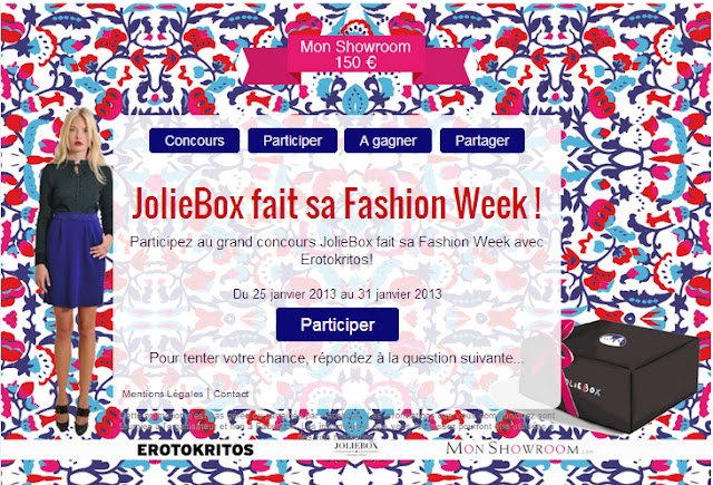 JolieBox: 1 tenue Erotokritos + 150€ Mon Showroom + des cartes cadeaux JolieBox