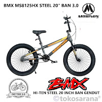 Sepeda BMX Morison MS8125HX 20 Inch Ban Jumbo 3.0 Hi-Ten Steel OPC Gear Ratio 28/16 Fat Tire Bike Remaja Dewasa