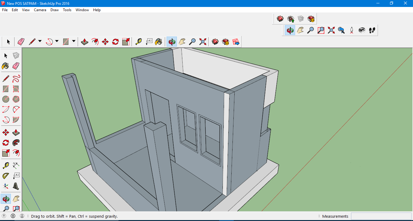 Tutorial Sederhana Membuat Pos Satpam Menggunakan SketchUp 