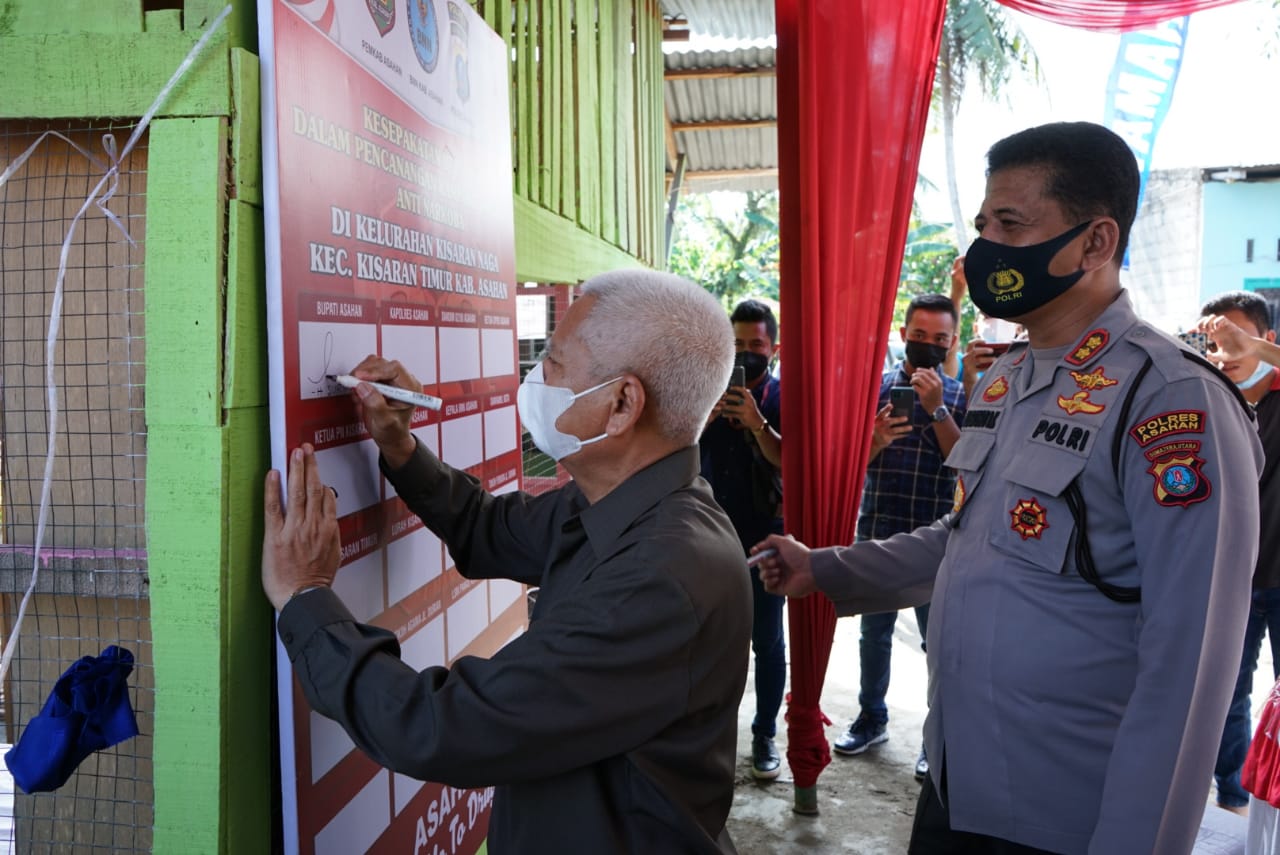 Hadiri Penetapan Kampung Tangguh Anti Narkoba, Ini Pesan yang Disampaikan Bupati Asahan