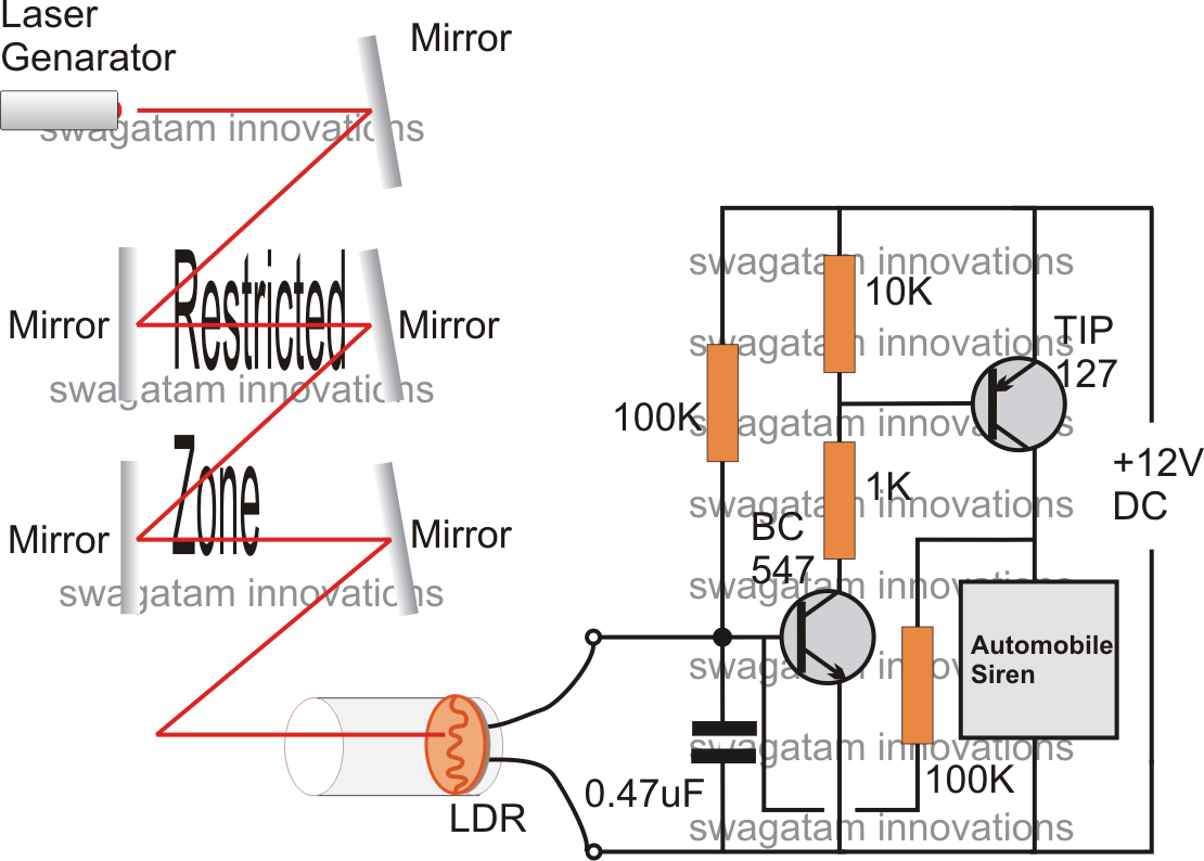 Simple Burglar Alarm Circuits | Circuit Diagram Centre