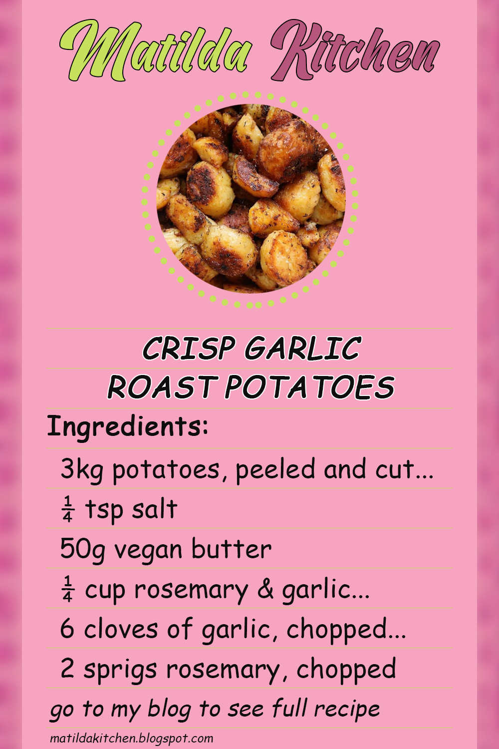 Crisp Garlic Roast Potatoes - Matilda Kitchen