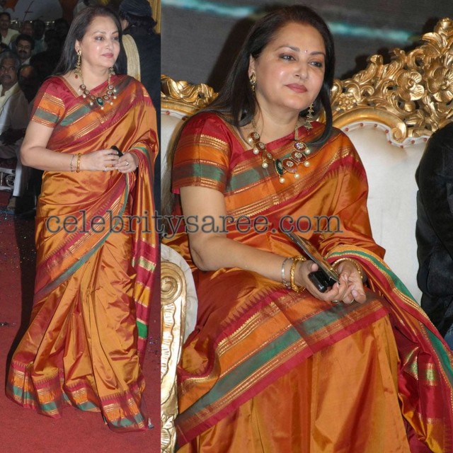 Jayapradha in Uppada Silk Saree