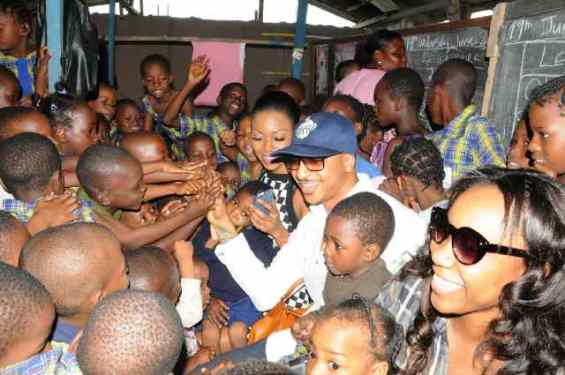 Photos: Yvonne Nelson, IK Ogbonna & Adokiye donate to pry school